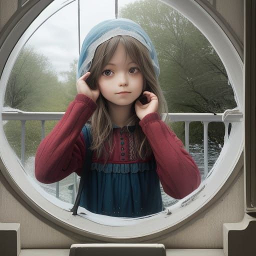 Child Passes Through the Window to Enter a Magical World or...
