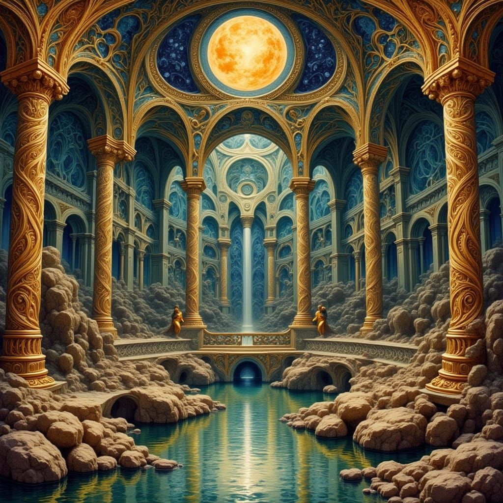 Ornate Byzantine Architecture with Mosaics and Gold Accents