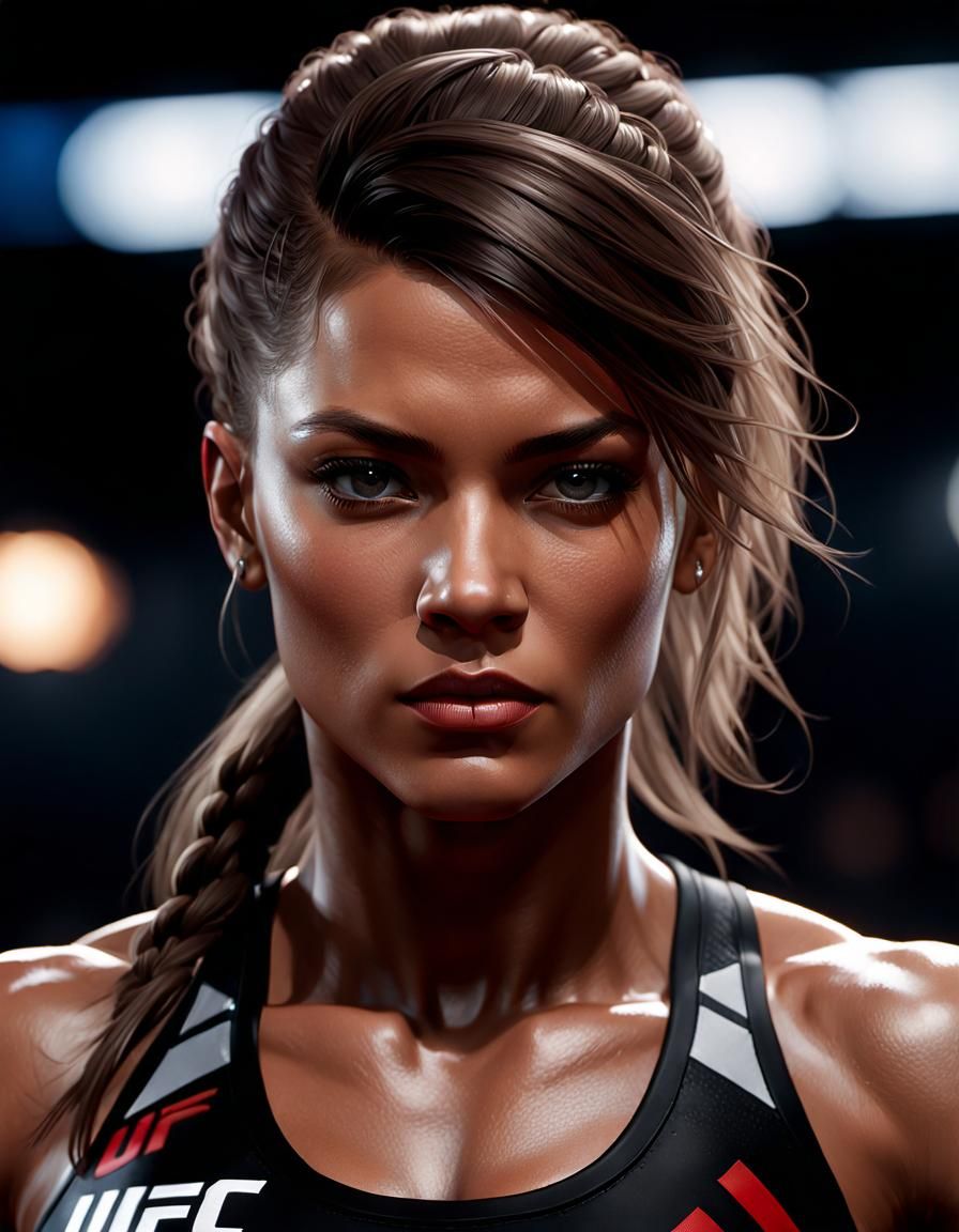 Hyperdetailed Portrait of a Female UFC Fighter