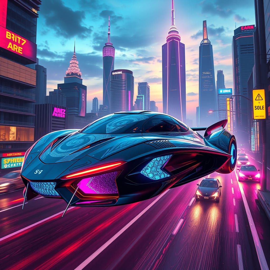 Cyberpunk Spaceship Vehicle of the Future