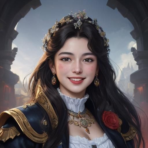 Smiling Cléo de Mérode Portrait in Classical Style