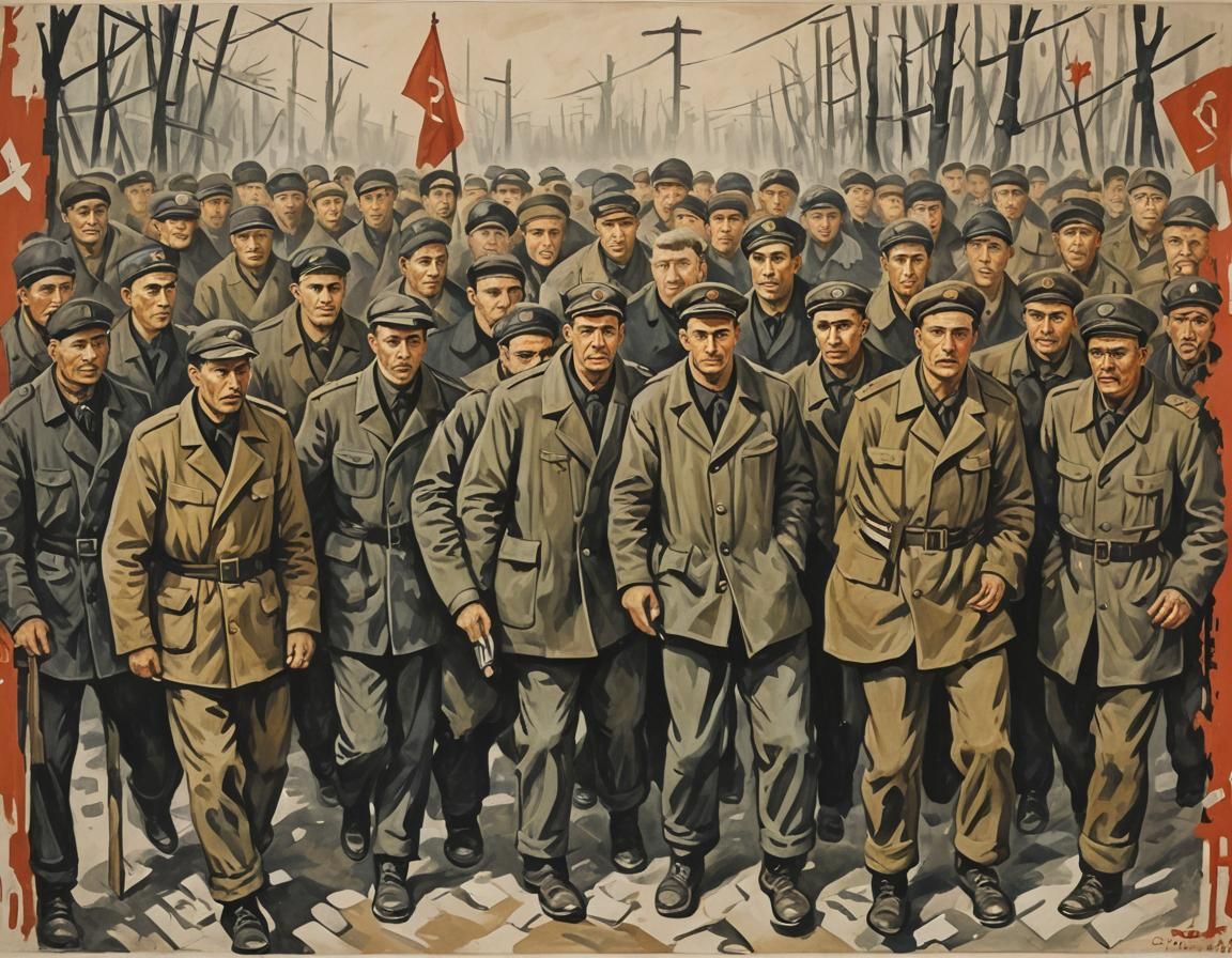 Gulag Inmates: Abstract Impressionist Communist Propaganda