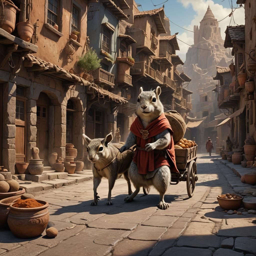 Rock Squirrel Toga Vendor in Ancient Town