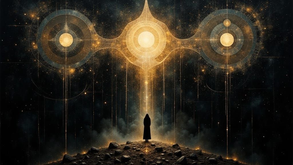 Kabbalistic Tree of Life Emerges from Darkness