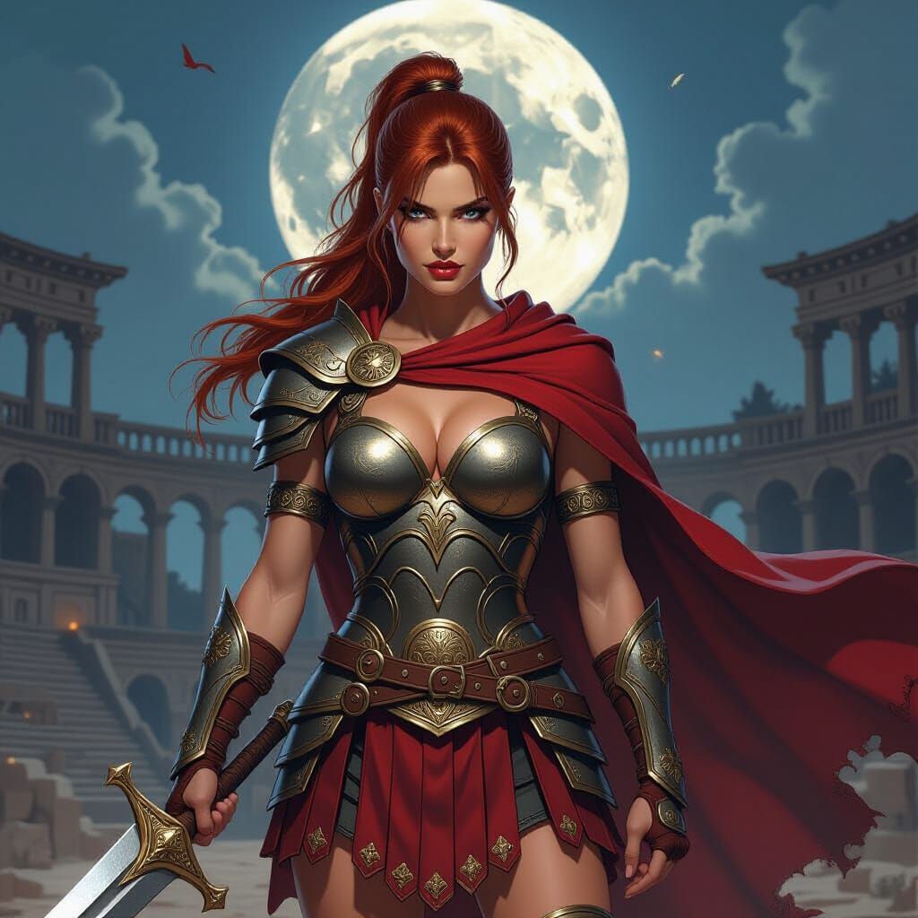 Fierce Spartan Warrior in Heroic Fantasy Style