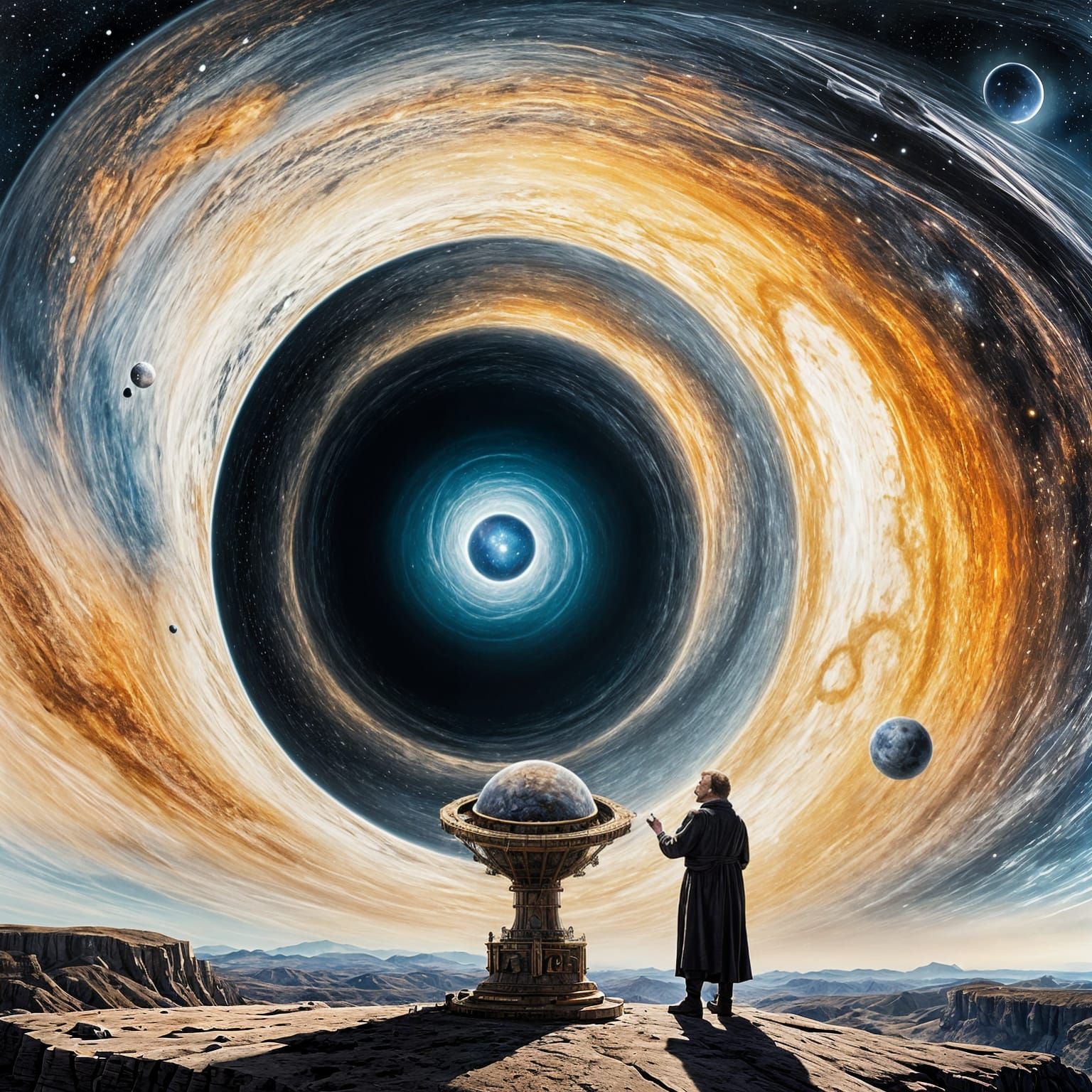 Galileo Observes Planet Orbiting Black Hole