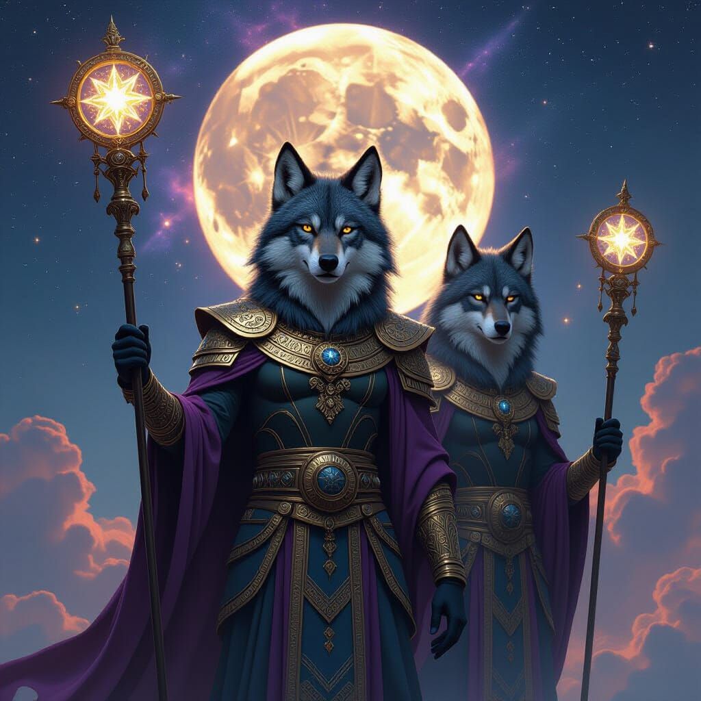 Anunnaki Wolf Gods in Cosmic Armor
