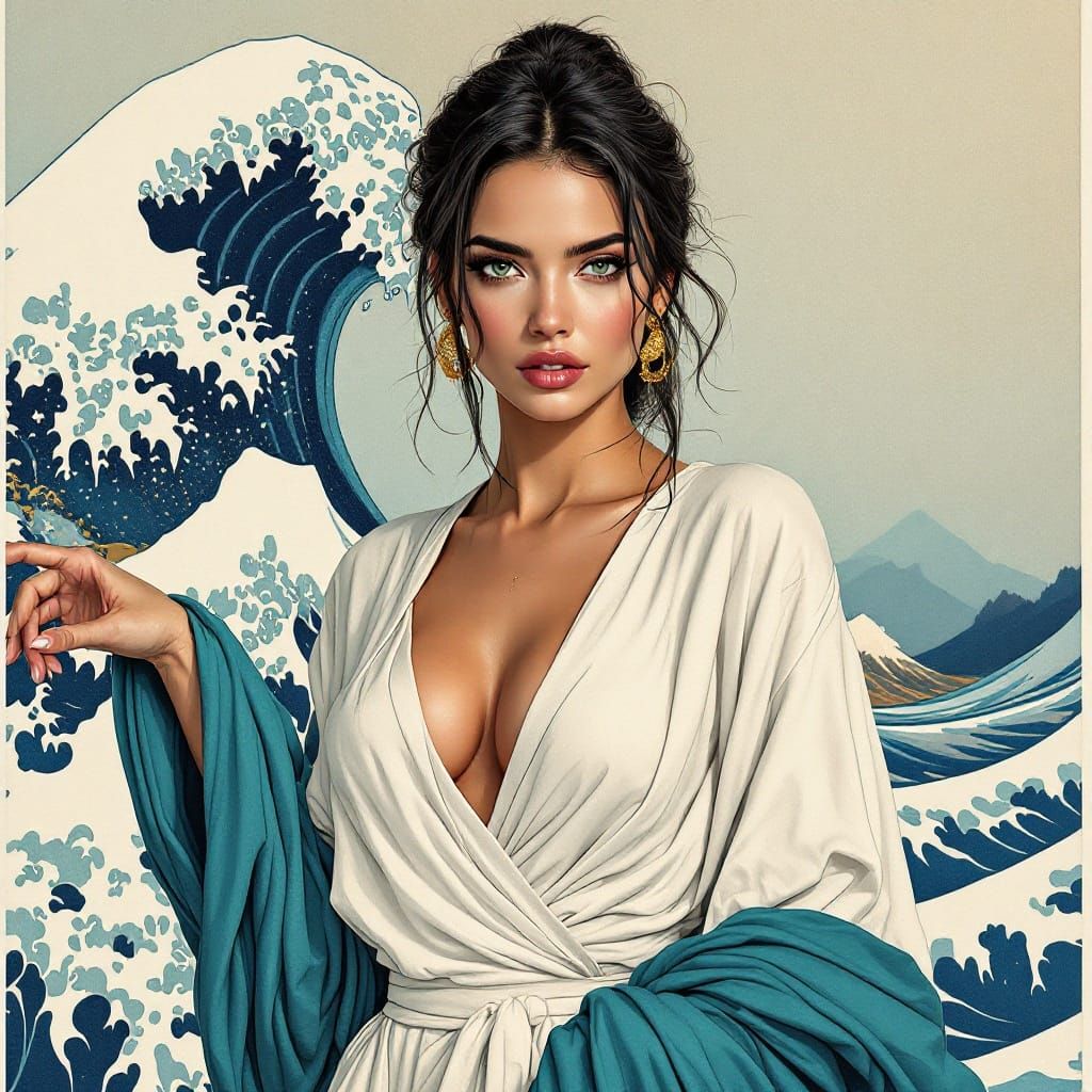 Woman of Mystery Amidst Tidal Waves