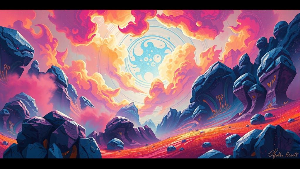 Dreamlike Futuristic Scene in Digital Art Style