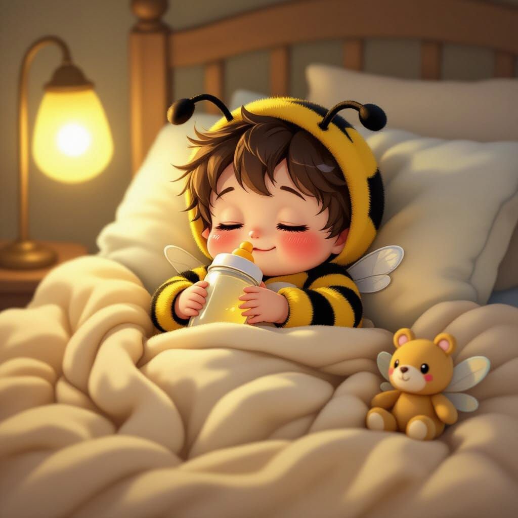 Anime Baby Bumble Bee Falling Asleep