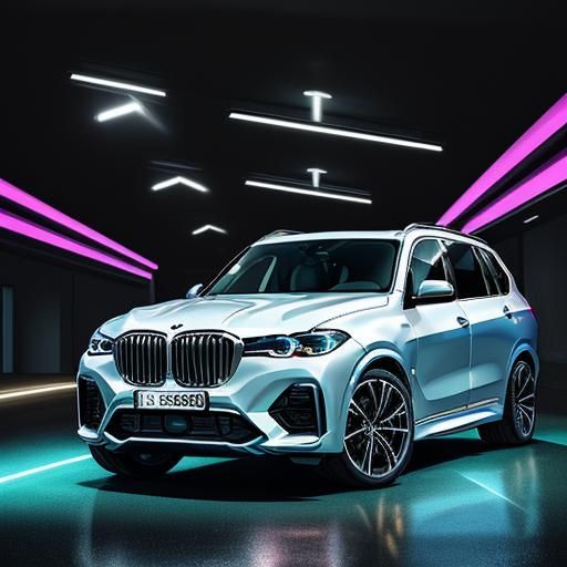 90s BMW in Neon Music Video Scene