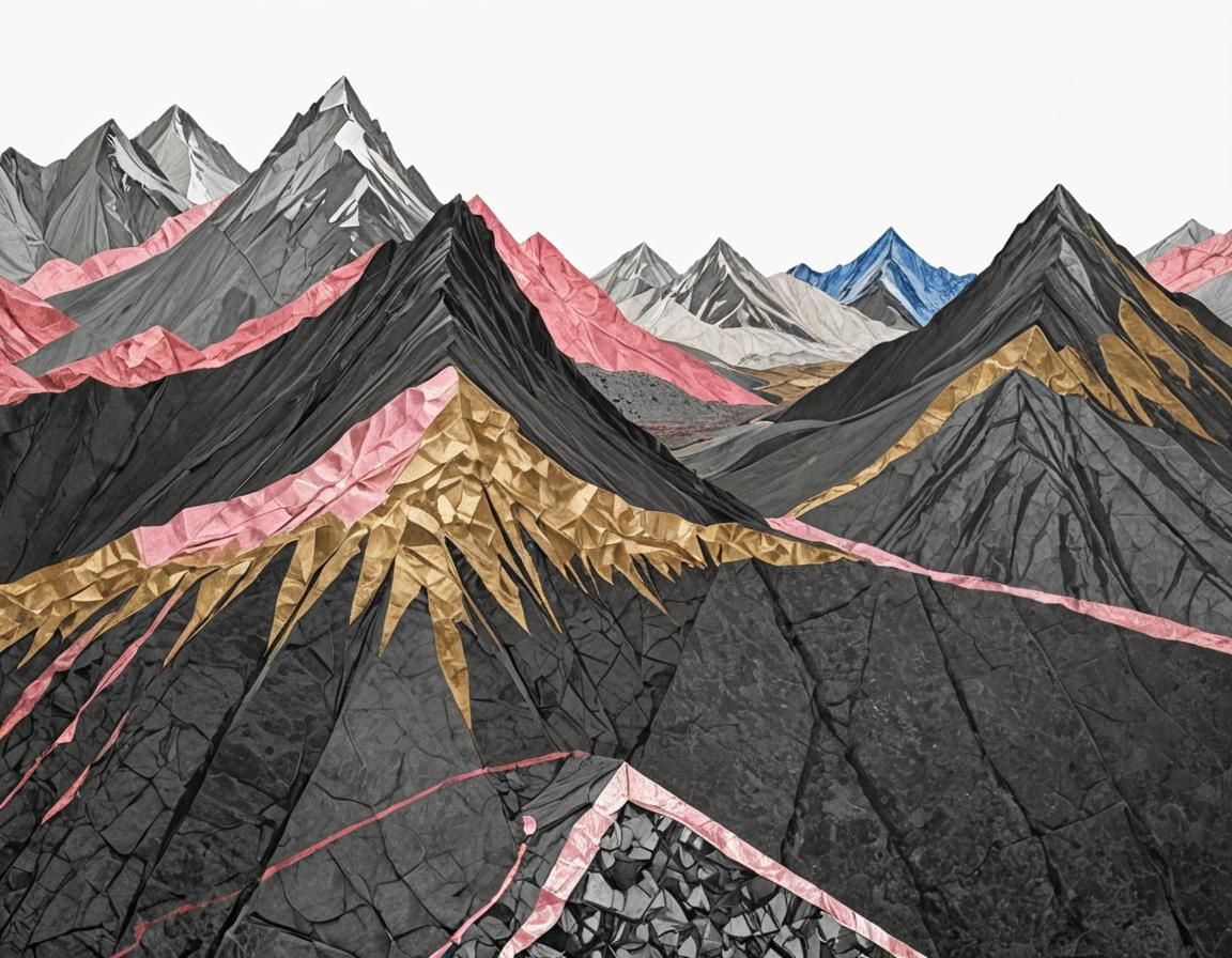 Abstract Landscape of Geological Forces in Foil Style