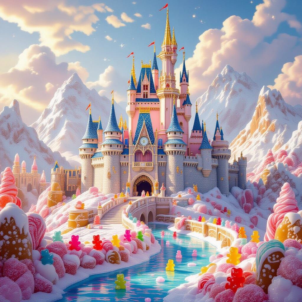 Whimsical Candy Castle on Rock Candy Mountain