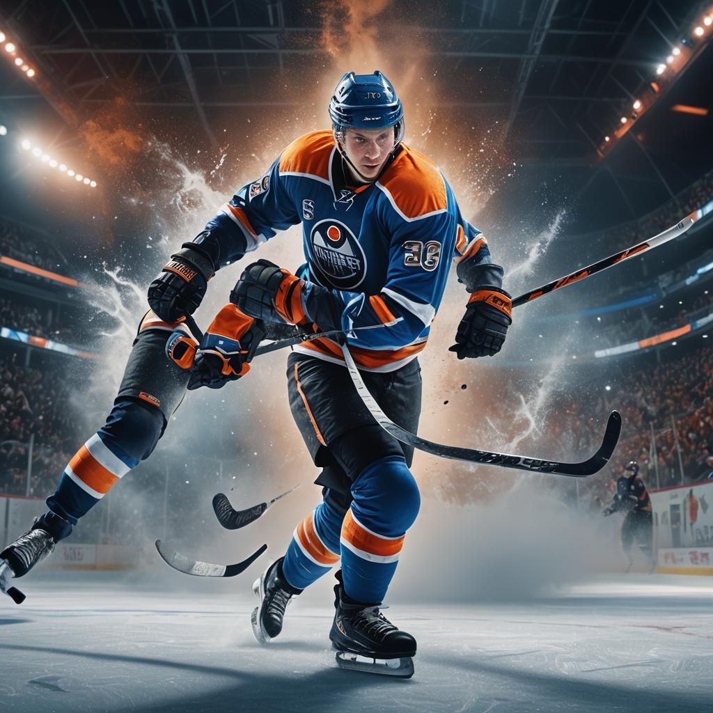 Hockey Player Scores in Fantastical Icy Arena