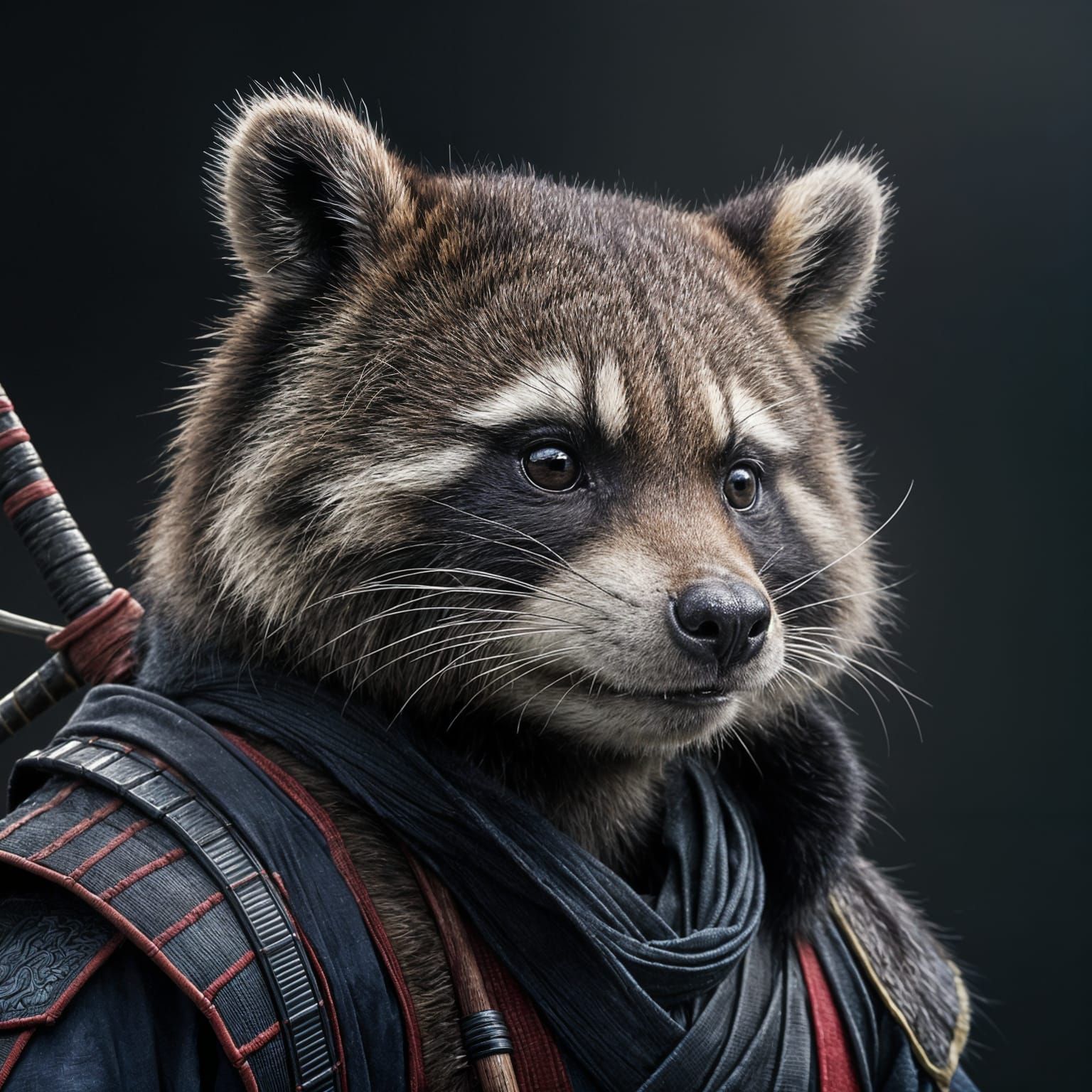 Martial Tanuki in Traditional Armor