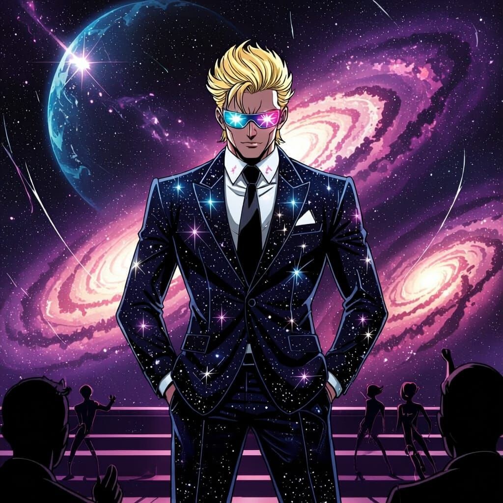 Anime Villain Boss Alien in Cosmic Business Suit