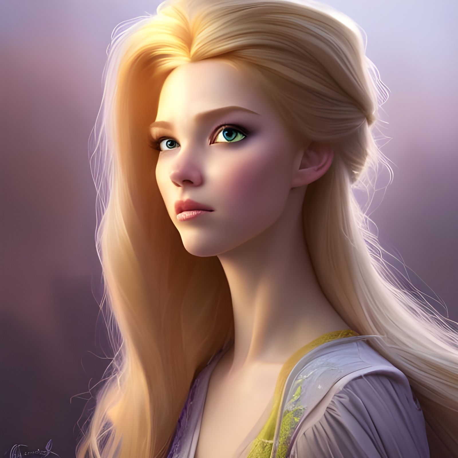 Rapunzel Portrait in Art Nouveau Style