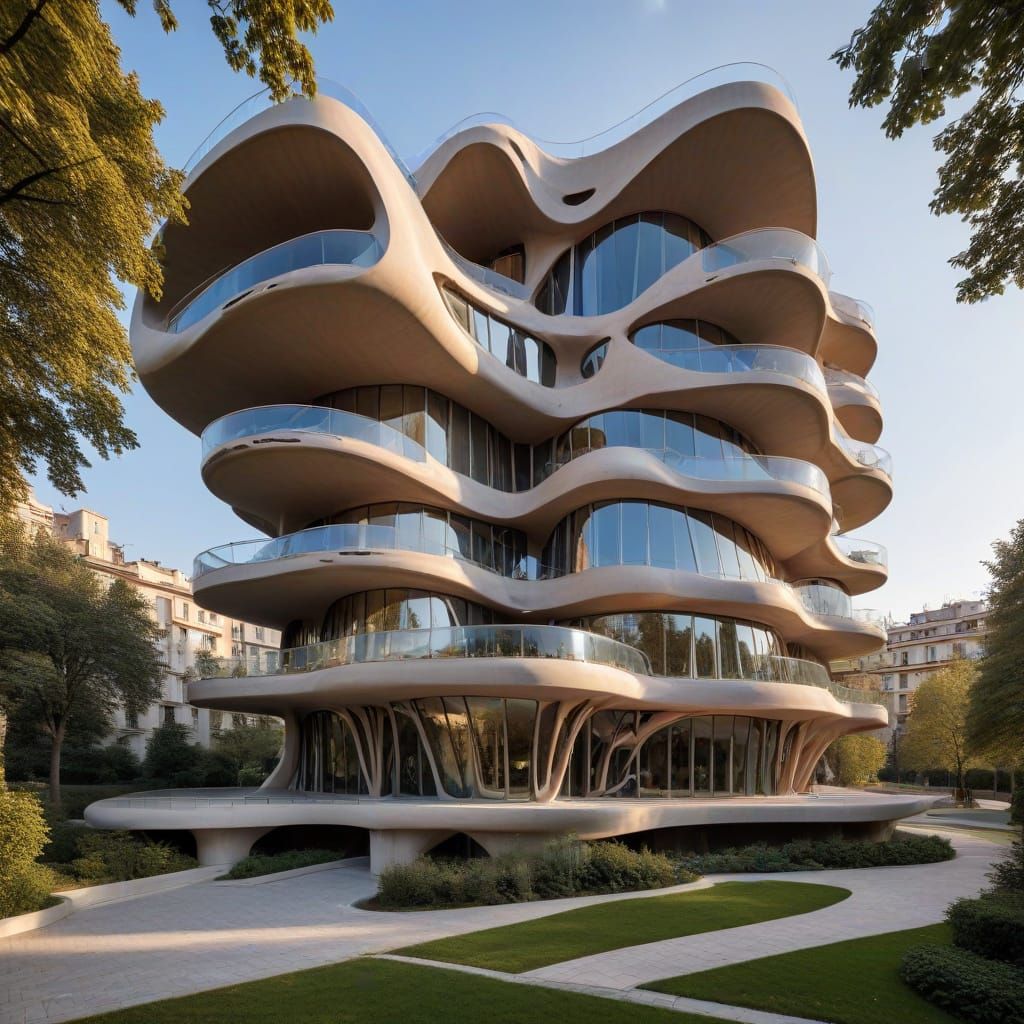 Surrealist Residential Building in Futuristic Style
