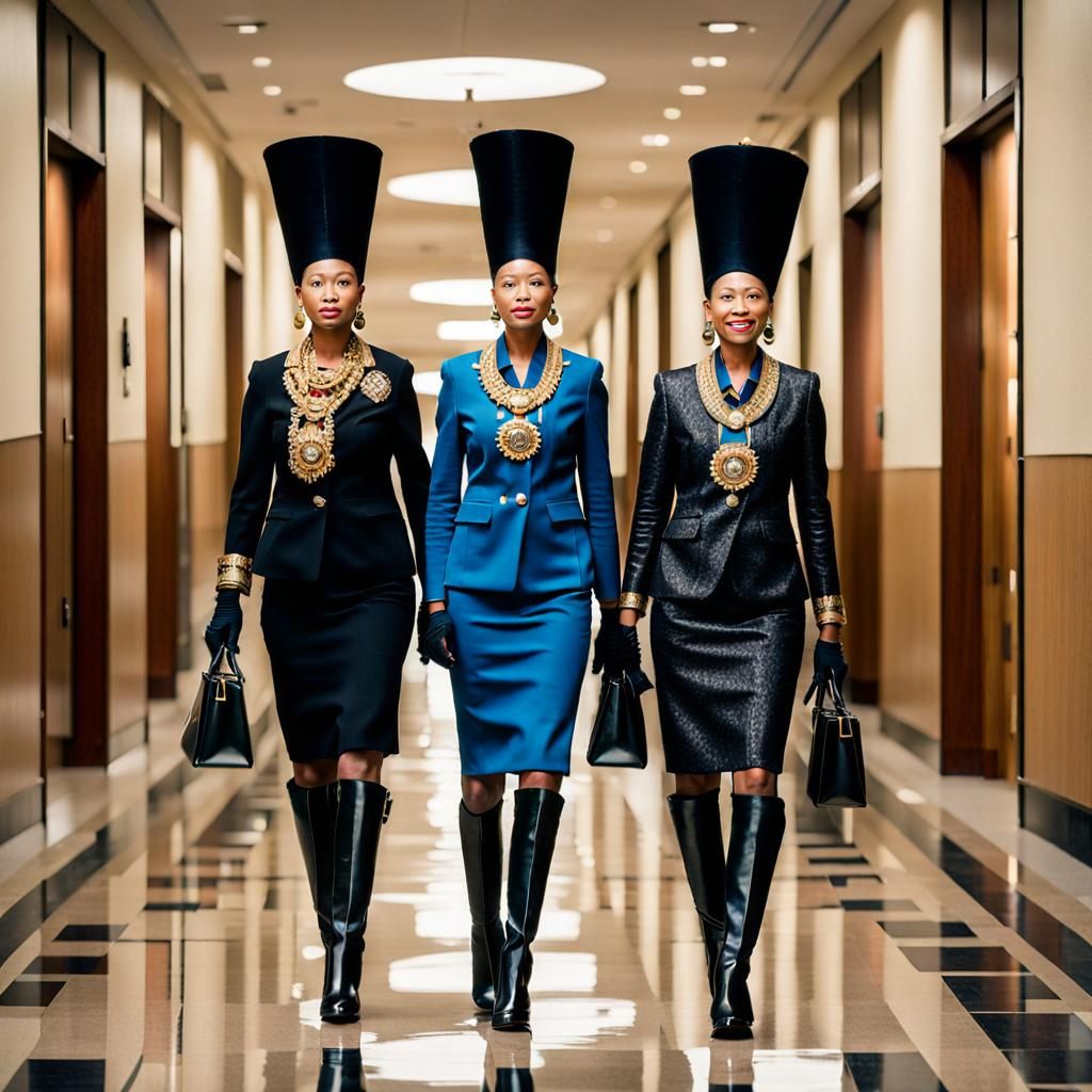 Businesswomen in Nefertiti Crowns