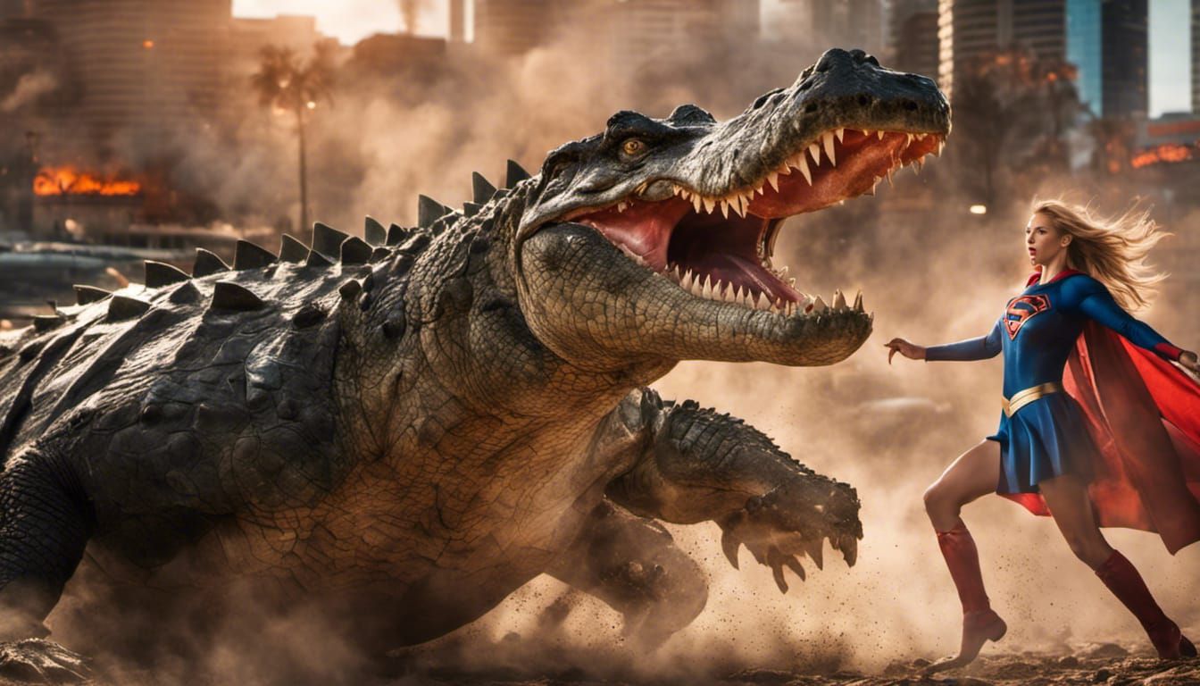 Supergirl vs Crocodile: Epic Las Vegas Battle