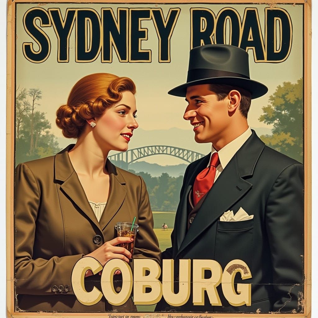 Vintage Advertising Poster for Sydney Road Coburg in 1930s S...