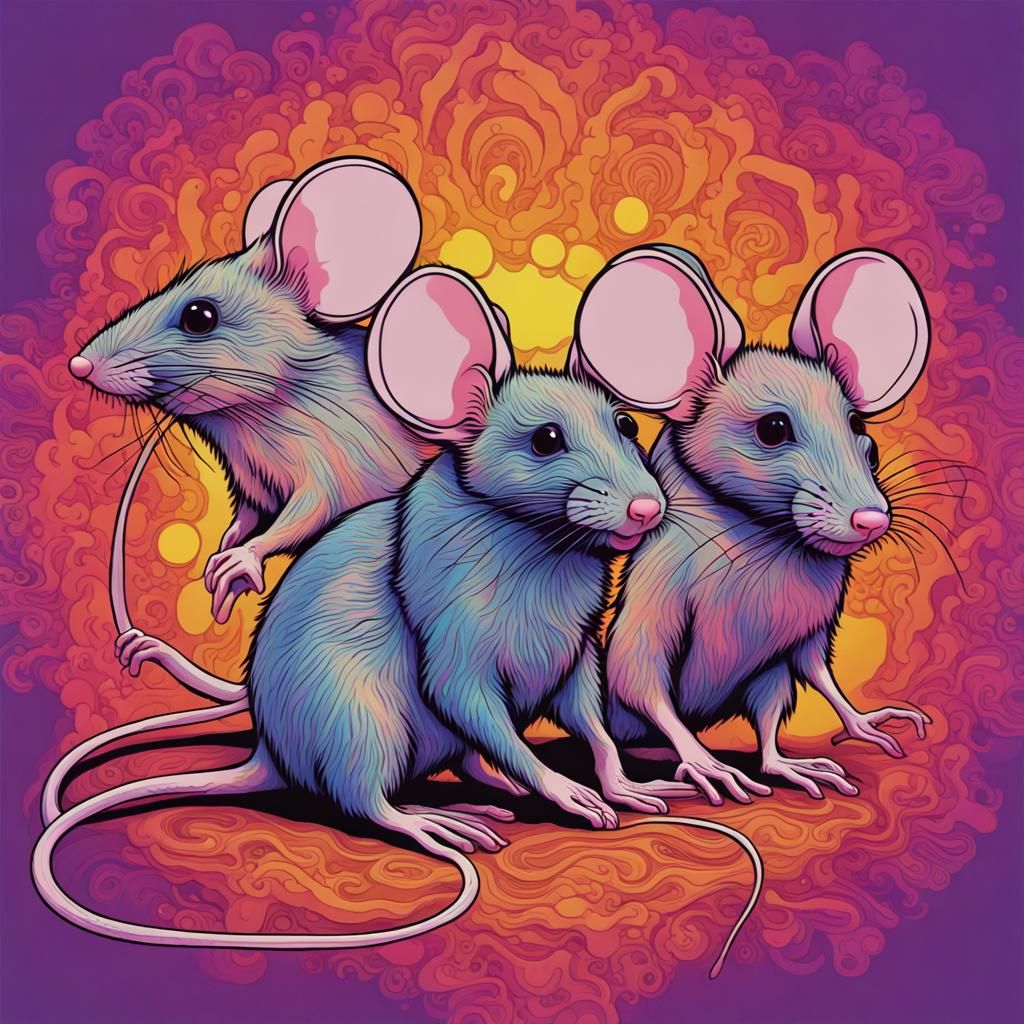 Psychedelic Mice: A Surreal Art Piece
