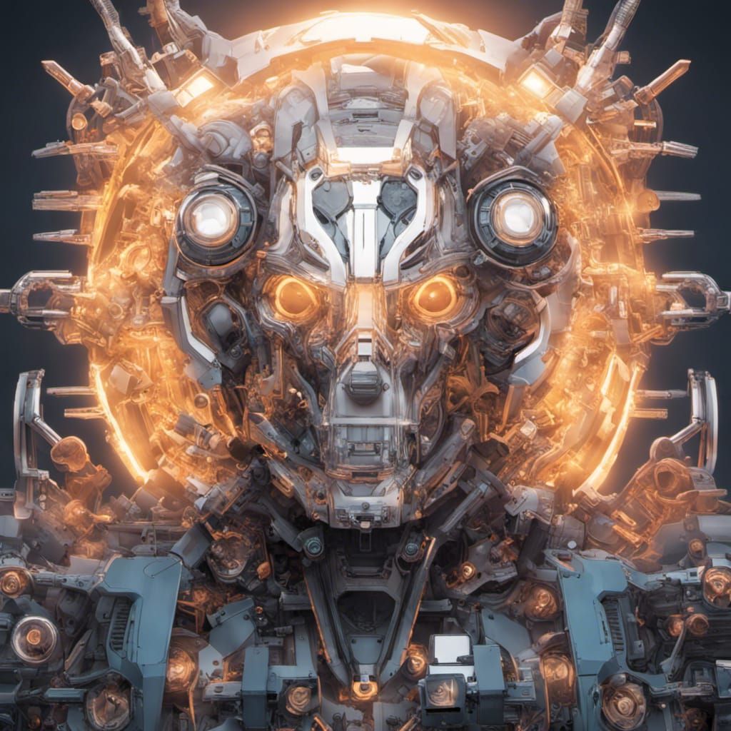 Ultra-detailed very impressive hyper-huge (🤖☀️Mecha redMeta...
