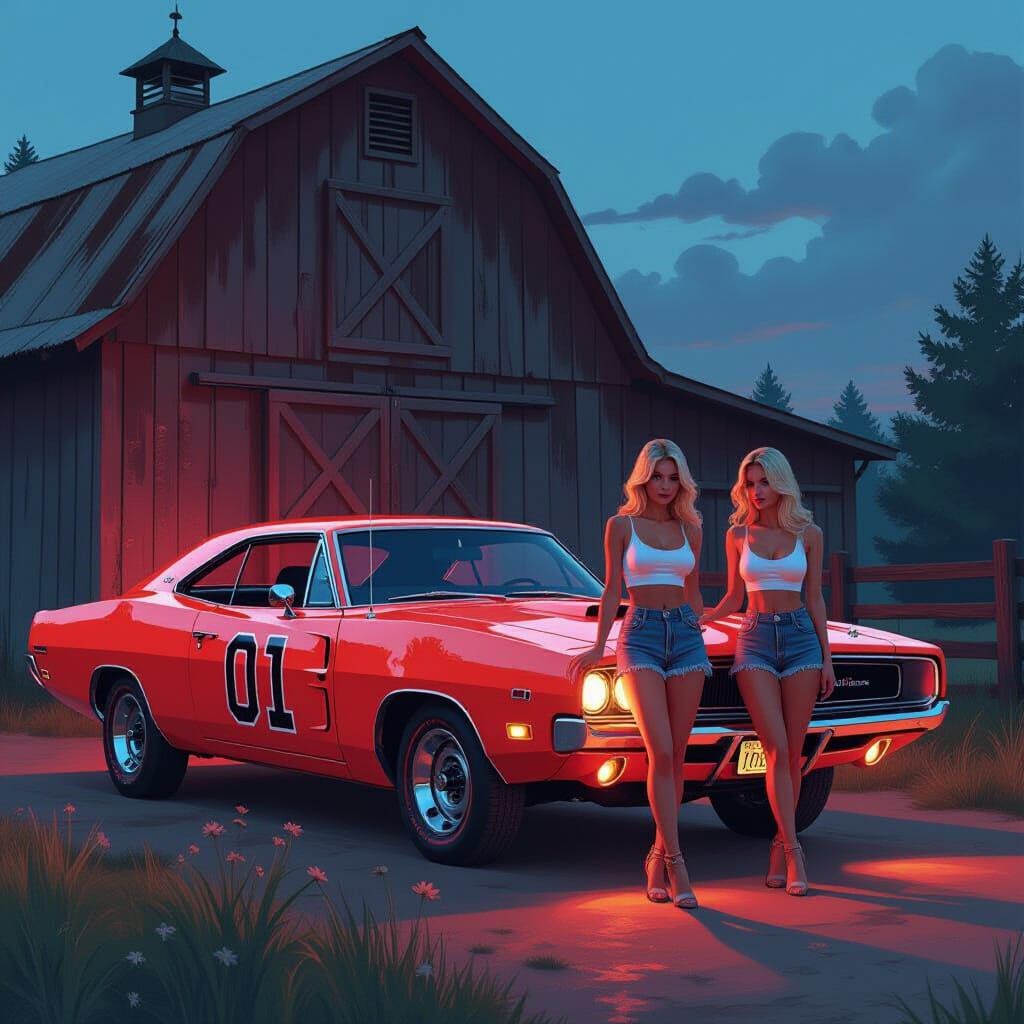 1969 Dodge Charger in Retro-Futuristic Style