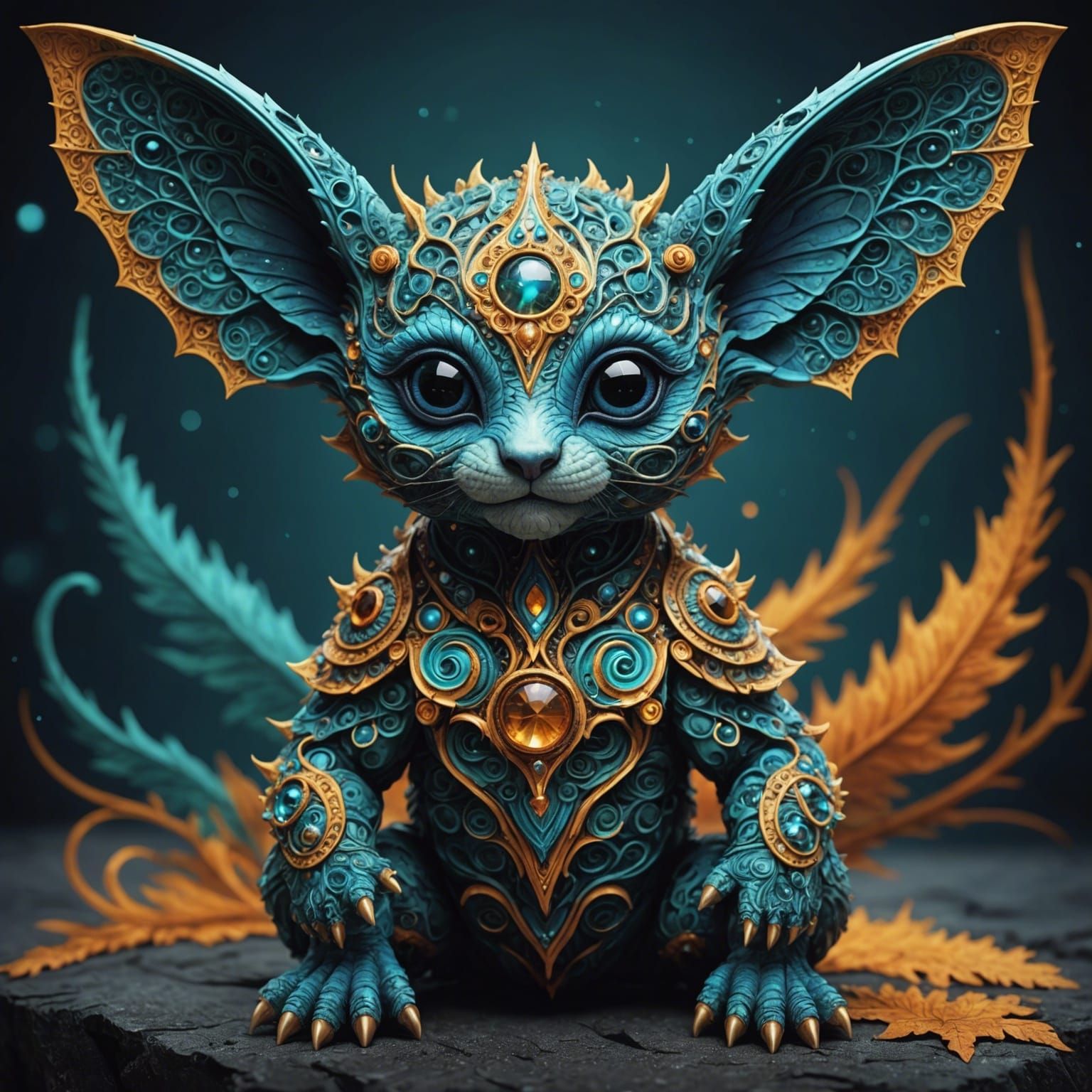 Mystical Fantasy Creature in Abstract Art Style