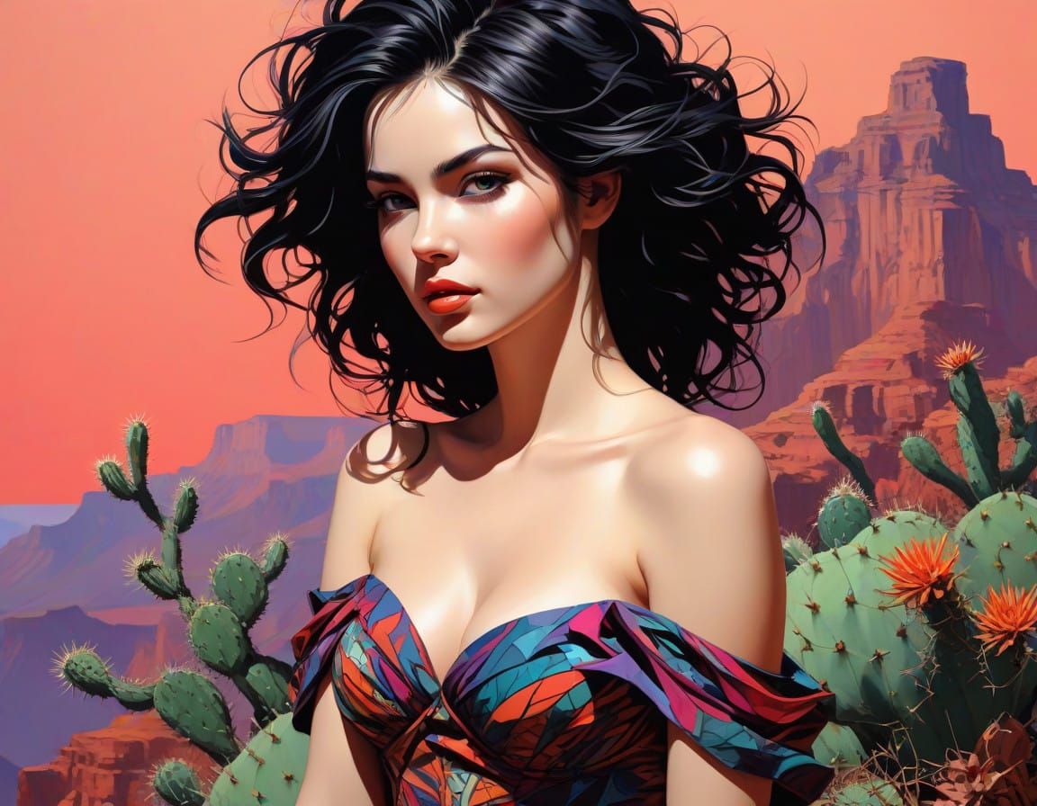 Surreal Grand Canyon Portrait in Photorealistic Style