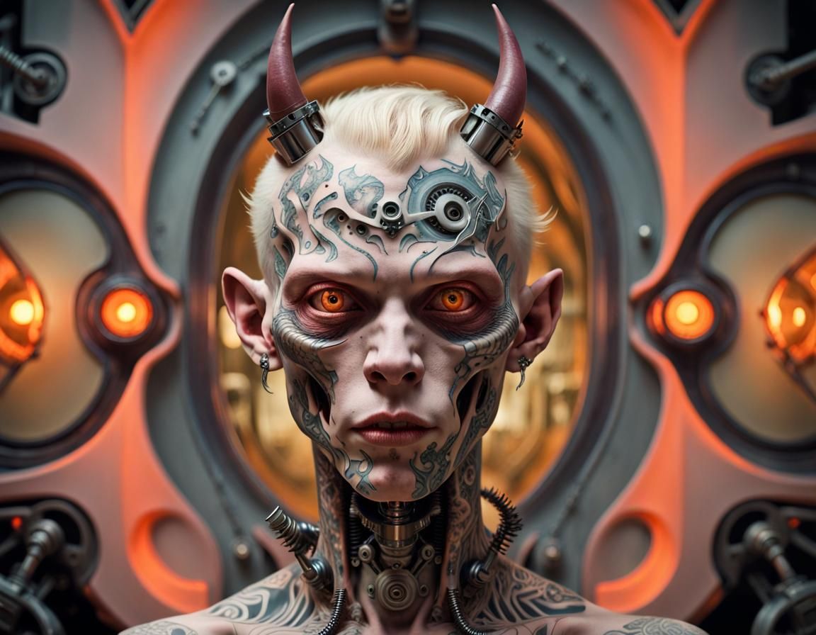 Albino Devil Bio-Mechanical Fusion in Apocalyptic Wonderland