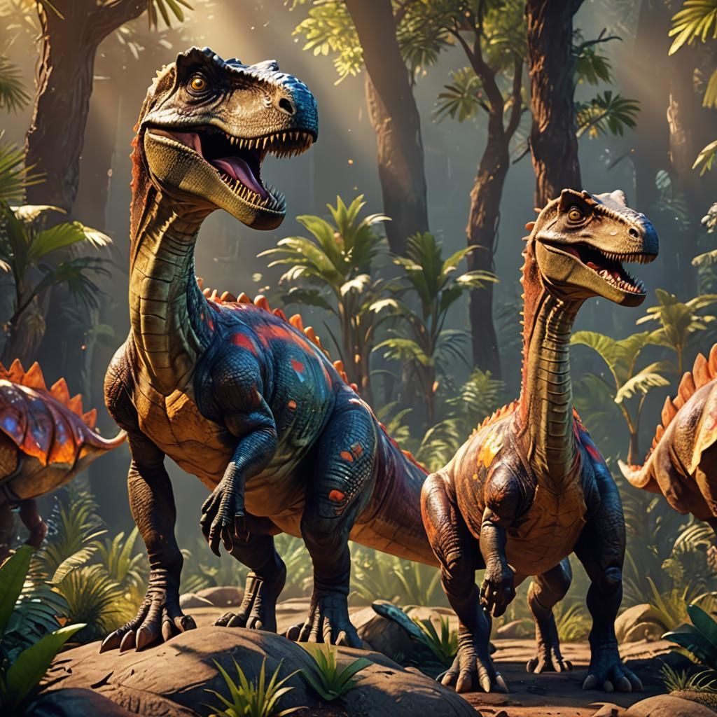 2D Dinosaur in Epic 3D Videogame Style