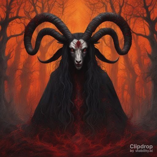 Stylized Dark Demonic Figure