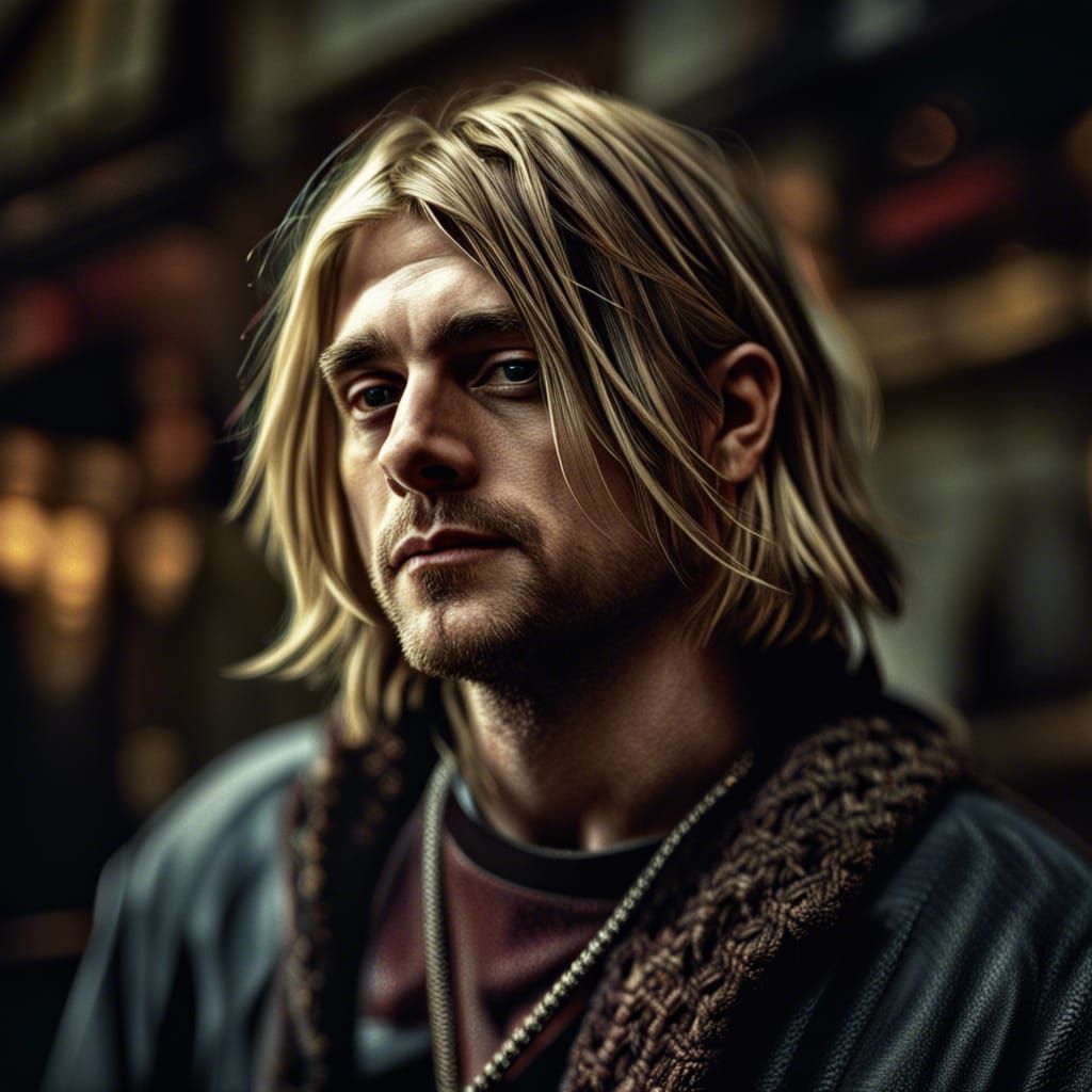 Hyperrealistic Portrait of Kurt Cobain in HDR