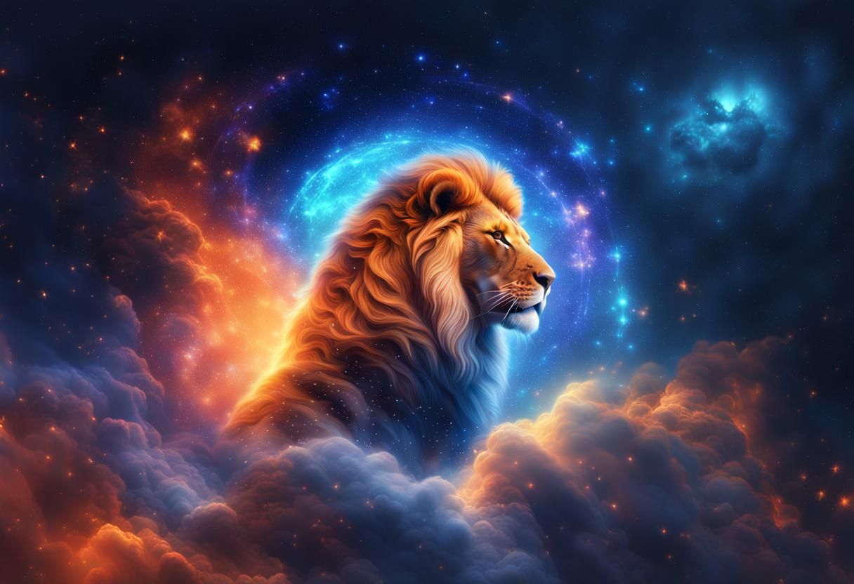 Lion Constellation in Galaxy: Sci-Fi Concept Art