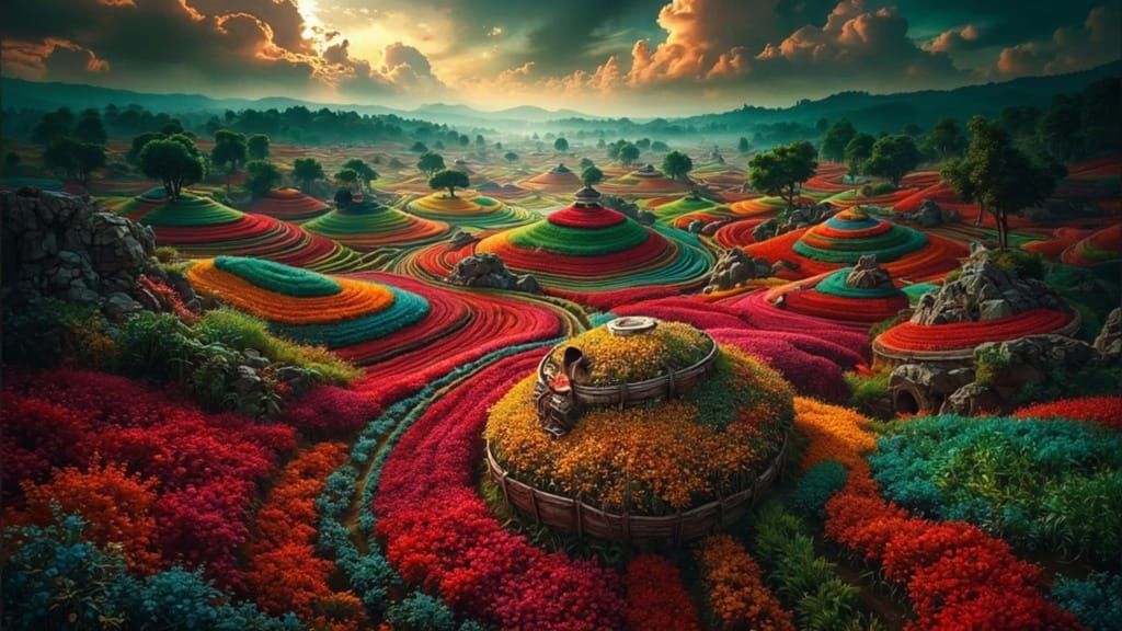 Misty Morning in Vietnam: Tea Plantations and Ceramic Pots