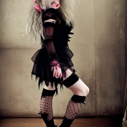 Punk Goth Babydoll Dress with Victorian Decadence