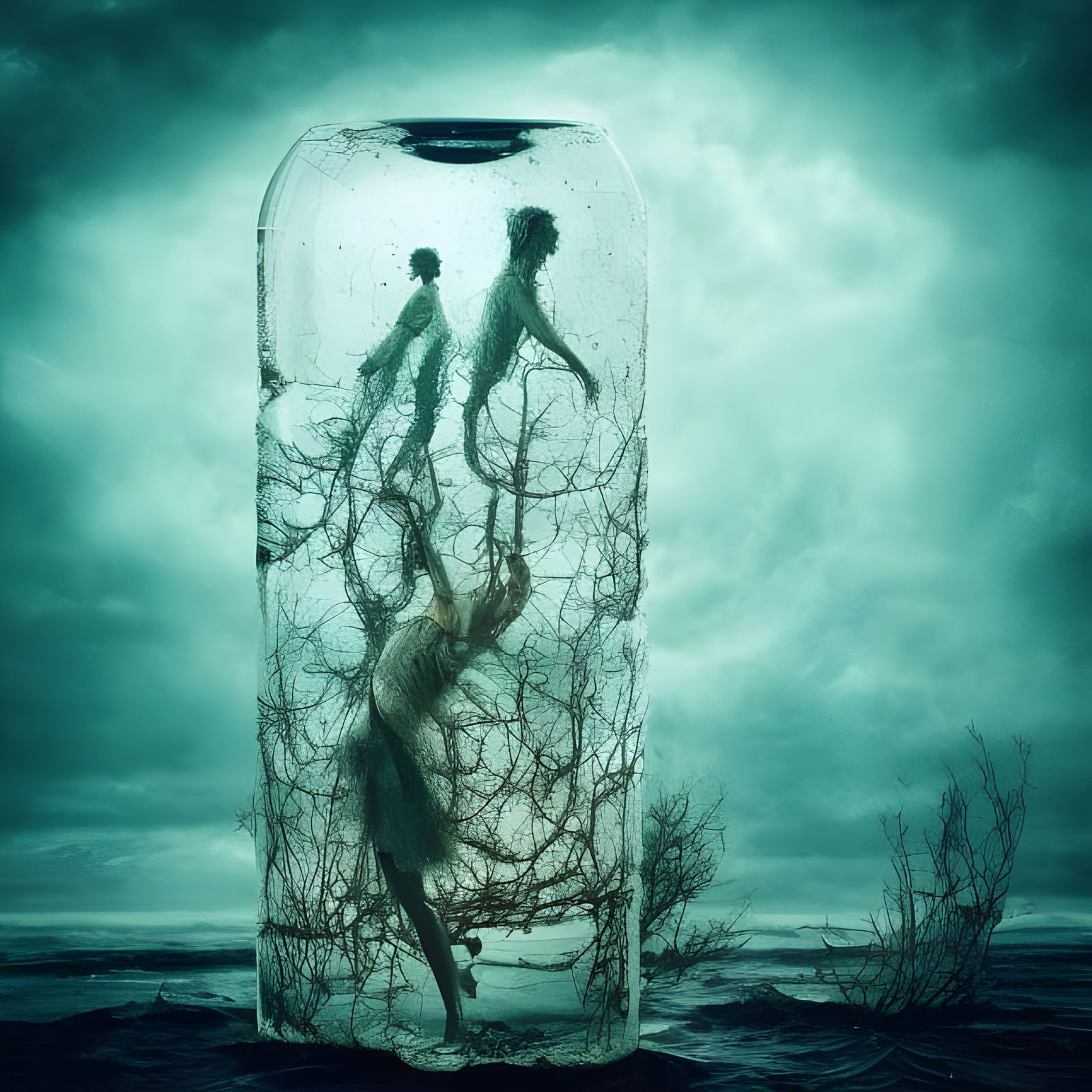 People in a Bottle: Paranormalpunk Ocean Scene