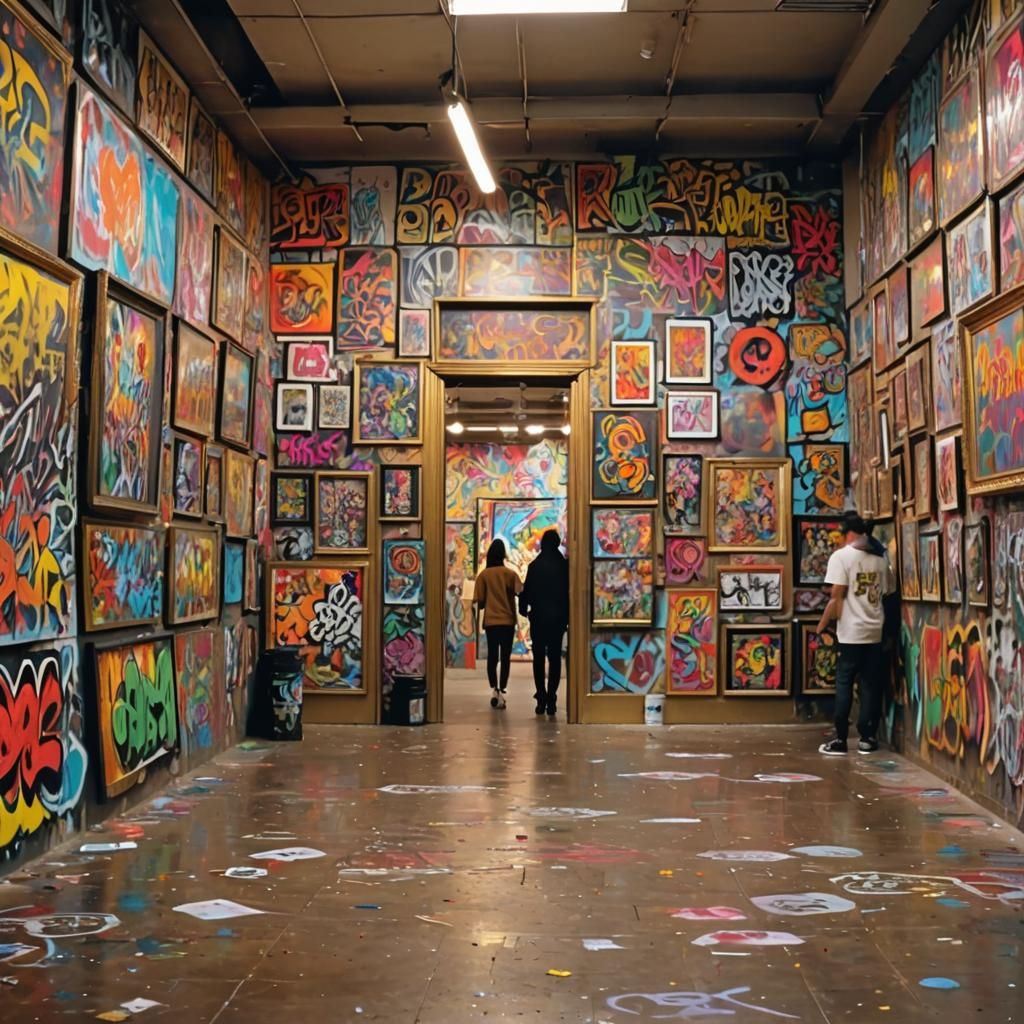 Vibrant Graffiti Art Gallery in Street Style