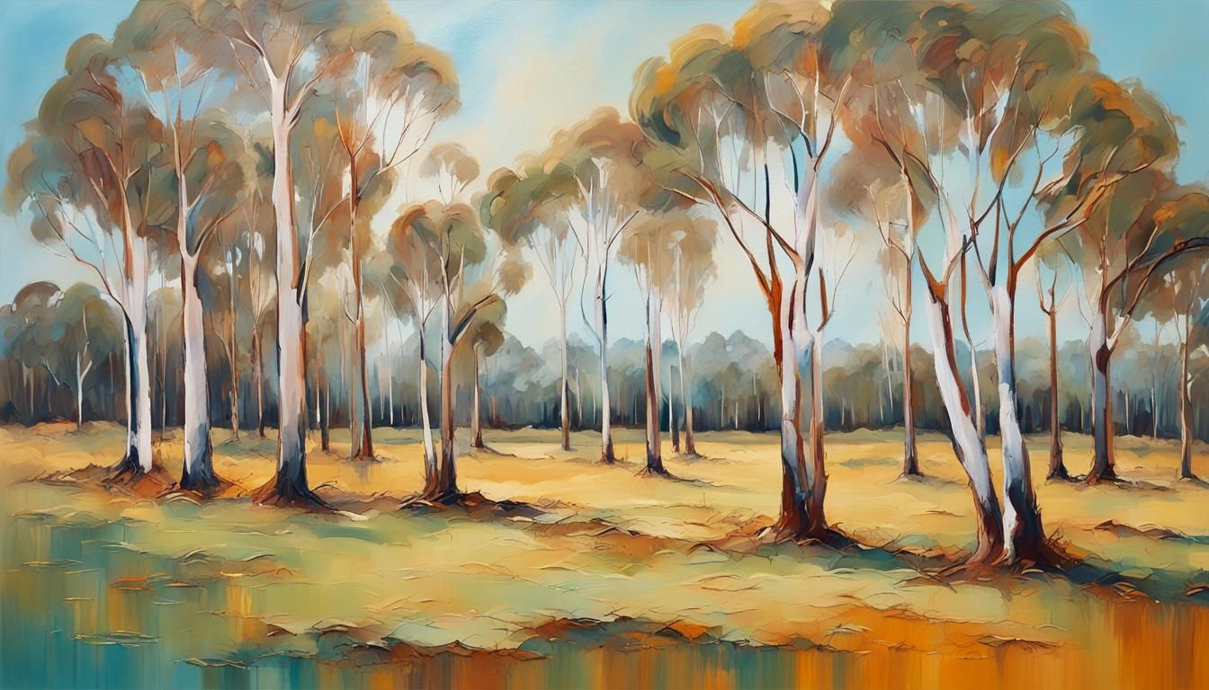 Ethereal Australian Bushscape in Vibrant Hues