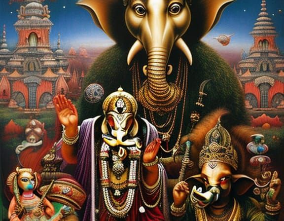 Ganesh in Post-Apocalyptic Wonderland: Visionary Art