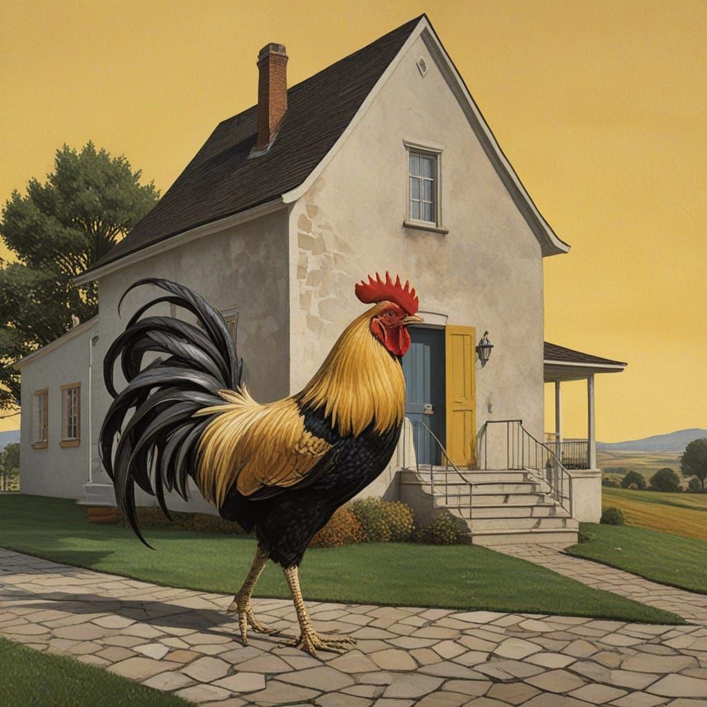 Rooster by the Country House