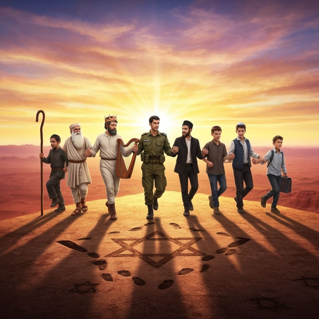 Jewish Historical Figures Dancing in Judean Desert