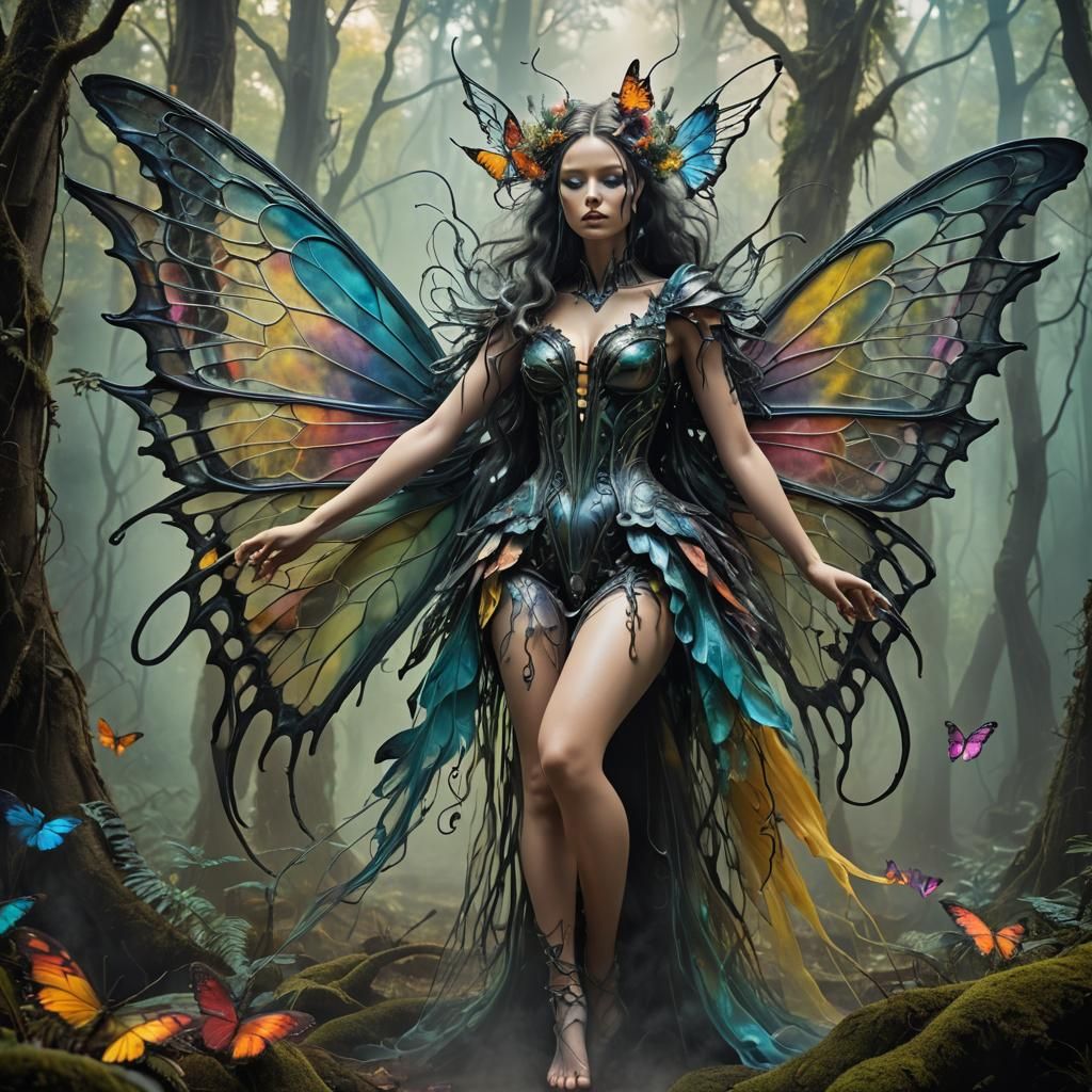Enchanting Fairy in Mystical Forest, Surreal Fantasy Art