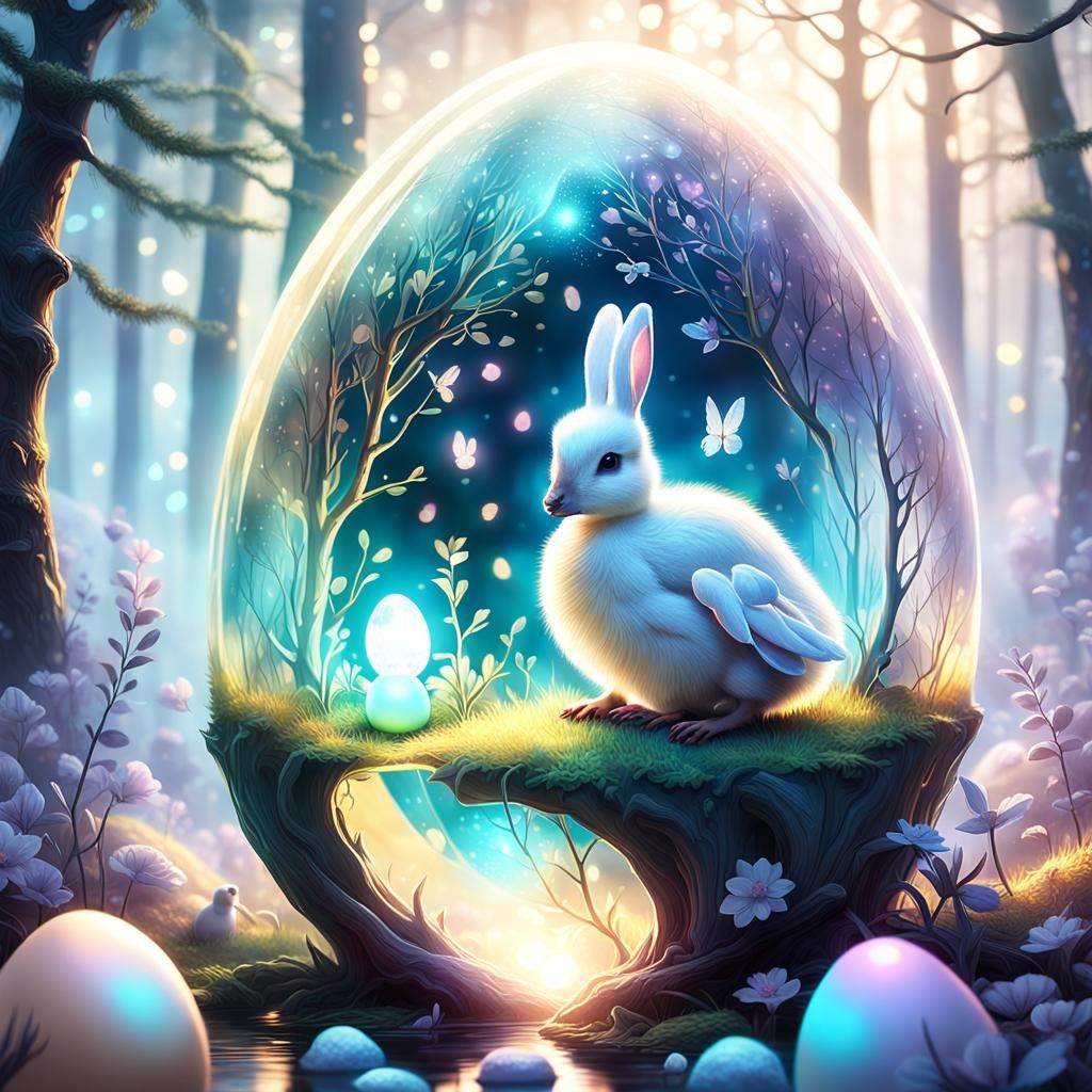 Gosling with Bunny Ears Hatches in Mystical Forest