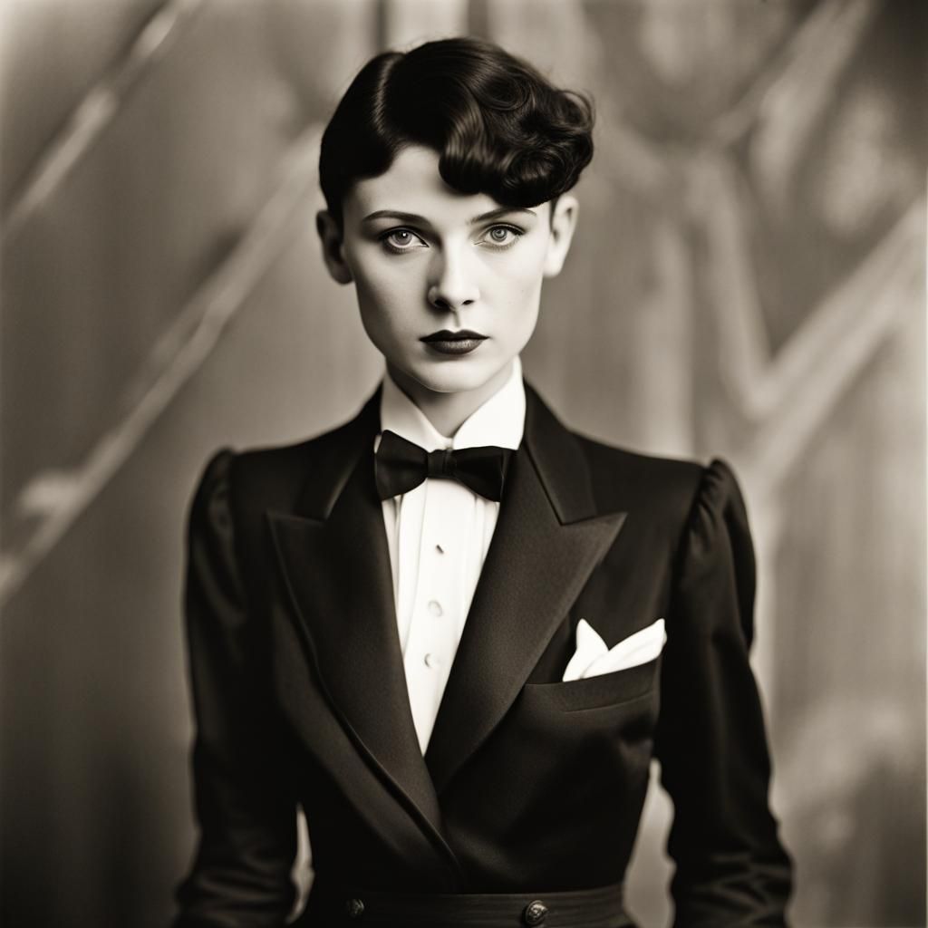 Androgynous Girl in Tuxedo, 1930s Berlin Photo