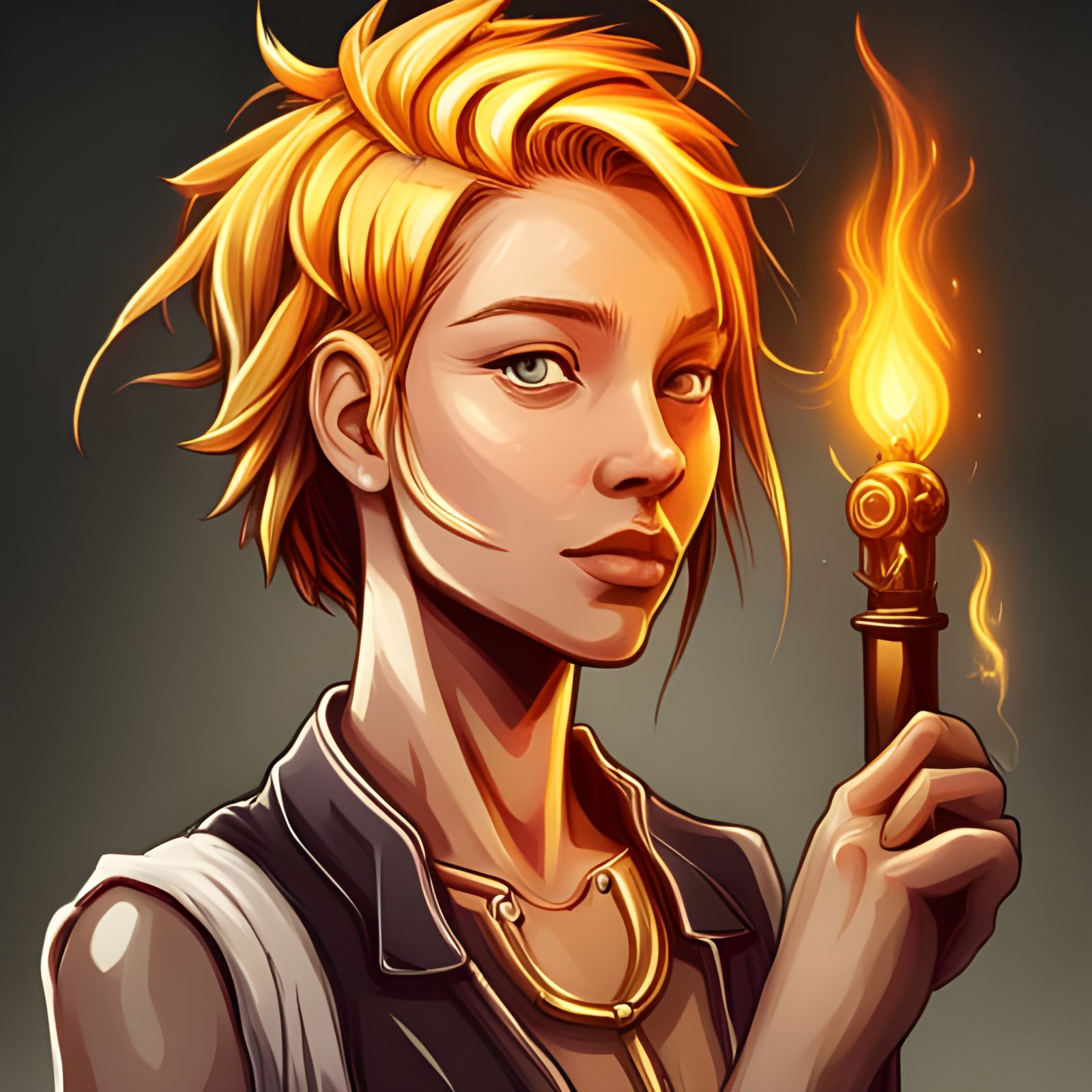 Golden Haired Woman: Hyperrealistic Detailed Portrait