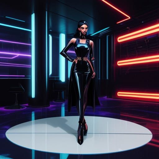 Confident Woman in Sultry Nightclub Scene