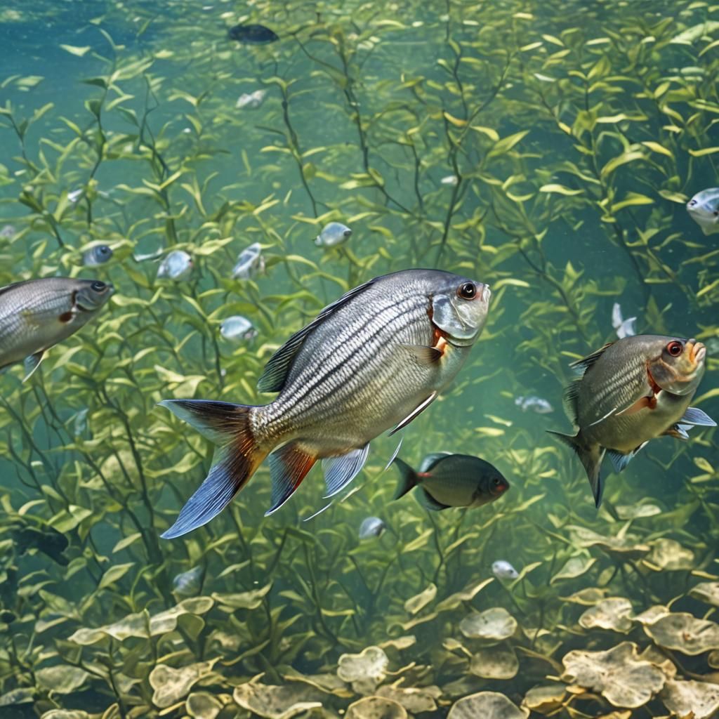 Bream Swimming in an Aquarium