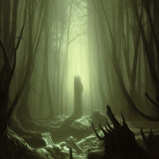 Grimmstone Sacrifice in a Dark Twisted Forest